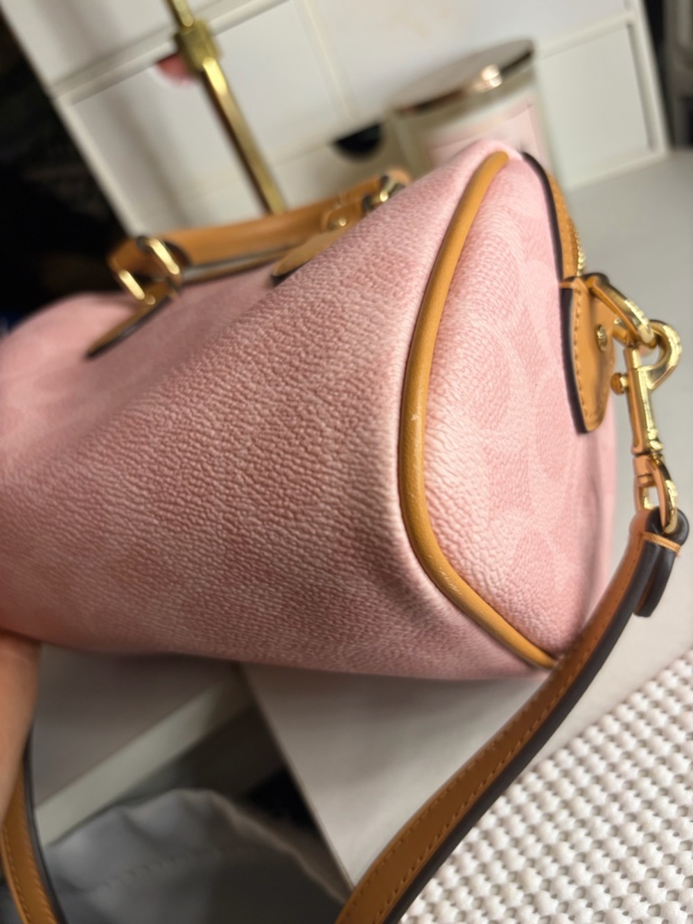 Coach Powder Pink Mini Rowan - Picture 7 of 13